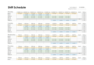 Excel Template For Scheduling Employee Shifts And Employee Shift Schedule Template