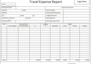 Expense Report Form Excel And Travel And Business Expense Report Columbia University