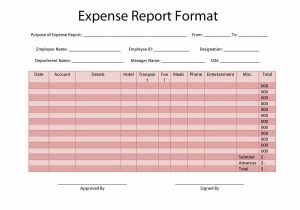 Expense Report Format Free And Employee Expense Report Template