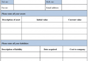 Financial Statement Template Excel And Financial Statement Template For Debt