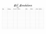 Free bill list template and bills list printable