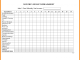 Free Budget Worksheet And Monthly Bill Spreadsheet Template Free