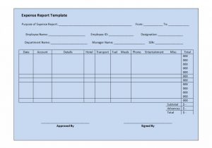 Free Expense Report Form Pdf