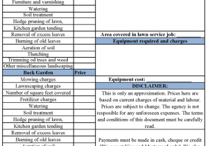 Free Invoices Printable And Invoice For Landscaping Job