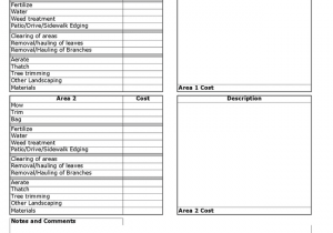 Free Landscaping Estimate Template Excel And Landscape Maintenance Estimating Template