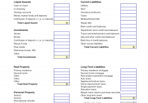 Free Personal Balance Sheet Form And Printable Personal Balance Sheet