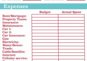 Free printable budget worksheets and free monthly budget template