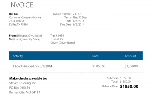 Freight Invoice Template Word And Freight Invoice Format In Excel