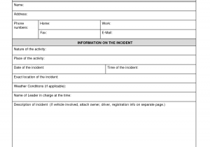 General Incident Report Form Template And Physical Security Incident Reporting Procedure