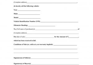 Generic Vehicle Bill Of Sale Template And Automotive Bill Of Sale Template