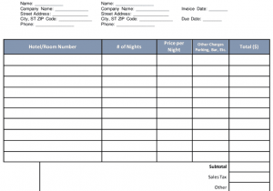Hotel Bill Template And Hotel Bill Template In Word