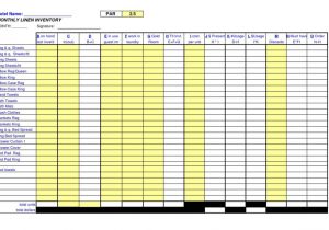 Hotel Inventory List and Hotel Inventory Spreadsheet Sample