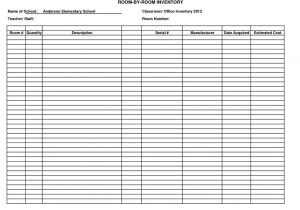 Hotel Room Inventory Template and Store Inventory Software Excel