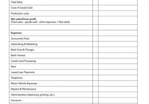 Income Statement Template For Self Employed And Self Employment Profit Loss Statement