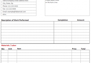 Independent Contractor Invoice Template Free And Construction Invoice Template Free