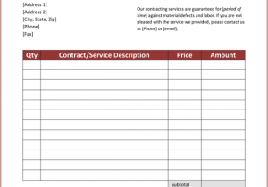 Independent Contractor Invoice Template Pdf And Contractor Invoice Template Microsoft