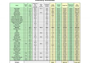 Liquor Inventory Spreadsheet 1