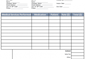 Medical Bill Format Doc And Medical Invoice Template