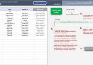 Microsoft Excel 2007 Organizational Chart Template And How To Create An Organizational Chart In Excel From A List