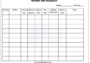 Monthly Bill Template Free Printable And Simple Monthly Budget Template