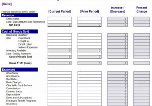 Monthly Profit And Loss Template And Expense Sheet For Small Business