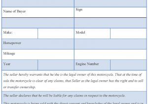 Motorcycle bill of sale template word and bill of sale template for a motorcycle
