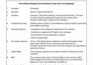 Non Binding Term Sheet Template And Real Estate Fund Term Sheet
