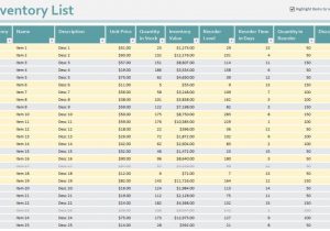 Office Supply Inventory Spreadsheet