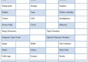 Office Supply Inventory Spreadsheet Template