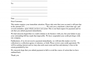 Past Due Bill Template And Letter Requesting Payment Of Overdue Account