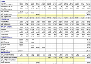 Projected Cash Flow Statement Sample And Business Plan Cash Flow Example