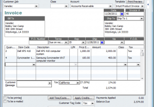 Quickbooks Invoice Template For Excel And Sample Invoice From Quickbooks