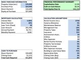 Real Estate Investment Analysis Excel Spreadsheet and Real Estate Investment Return Spreadsheet