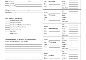 Sales Call Report Template Microsoft Word And Weekly Sales Call Report Template Excel