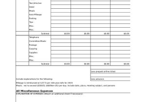 Sample Expense Summary Report And Sample Employee Expense Report Form