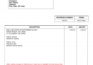 Sample Of Trucking Invoice And Free Trucking Invoice Template
