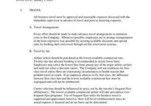 Sample Travel Expense Policy And Employee Travel And Expense Policy And Procedures