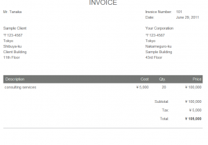 Samples Of Tax Invoices For Services And Sample Receipt For Photography Services