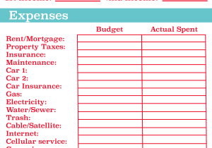 Simple Budget Worksheet And Blank Printable Monthly Budget Worksheet