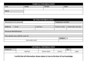 Standard Bill Of Sale Form For Vehicles And Vehicle Bill Of Sale Template Nh