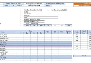 Time Management Excel Spreadsheet