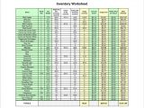 Tool Room Inventory Spreadsheet and Equipment Inventory List