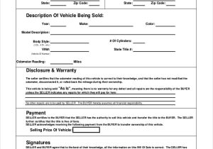 Vehicle Bill Of Sale Template With Notary And Bill Of Sale For Vehicle Template Free