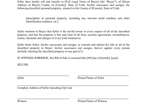 Bill of sale for personal property in a real estate transaction