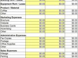 business startup spreadsheet template
