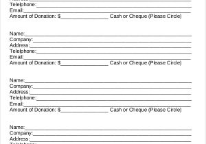 clothing donation receipt template