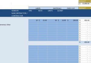 construction estimating spreadsheet sample 1