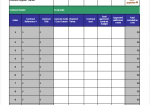 excel contract management database template