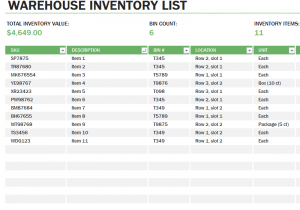 excel inventory template with formulas sample