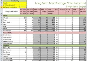 food inventory spreadsheet printable sample